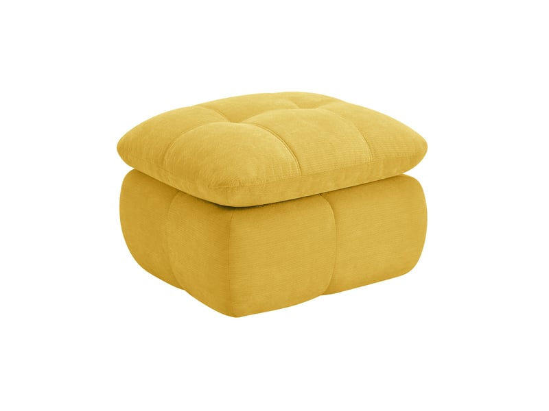  Pouf repose-pieds en tissu chenille jaune 72,5x63x50 cm  - Conforama A