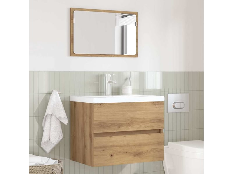  Ensemble de mobilier de salle de bain 2 pc chêne artisanal cf64072  - Conforama D