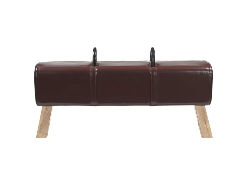  Banc d'entrée, banc interieur marron foncé 110x30x45 cm cuir véritable  - Conforama C
