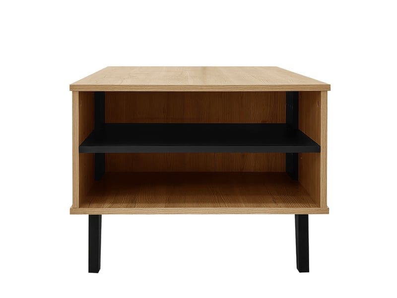  Table basse naturel, rangement, portes vitrées, design moderne, structure robuste, entretien facile - 100x60x45cm - salon  - Conforama C