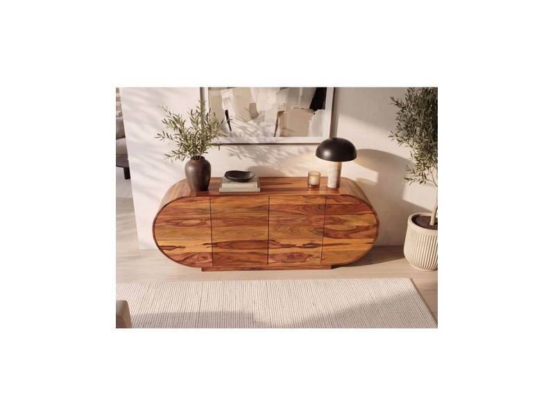  Buffet pterax 177 cm en bois massif de sheesham – 4 portes – forme ovale  - Conforama E