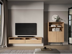 Meuble tv coloris bois clair 180 cm <strong>SELSEY</strong>  <strong>Heggers</strong>