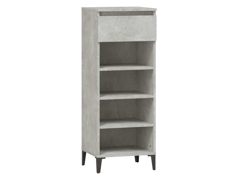  Meuble à chaussures, étagère à chaussures gris béton 40x36x105 cm bois d'ingénierie  - Conforama A