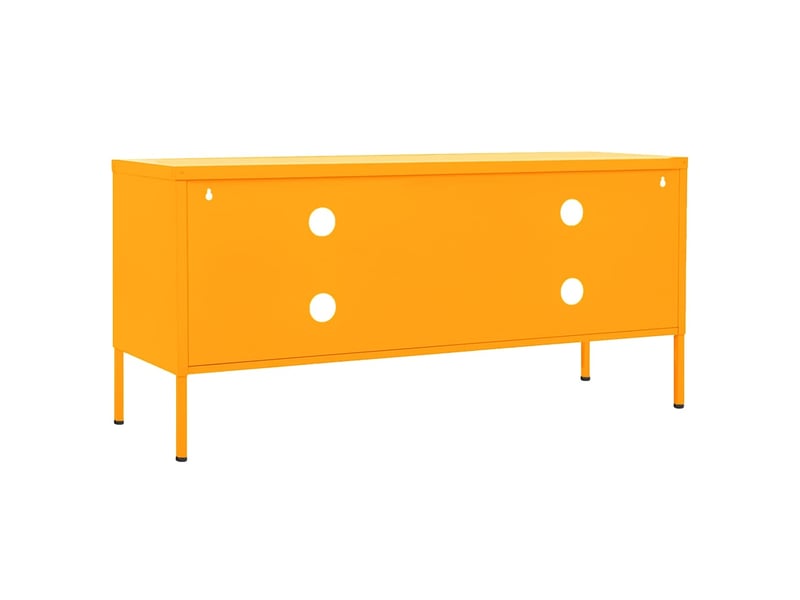  Meuble tv - banc tv - meuble de rangement jaune moutarde 105x35x50 cm acier  - Conforama E