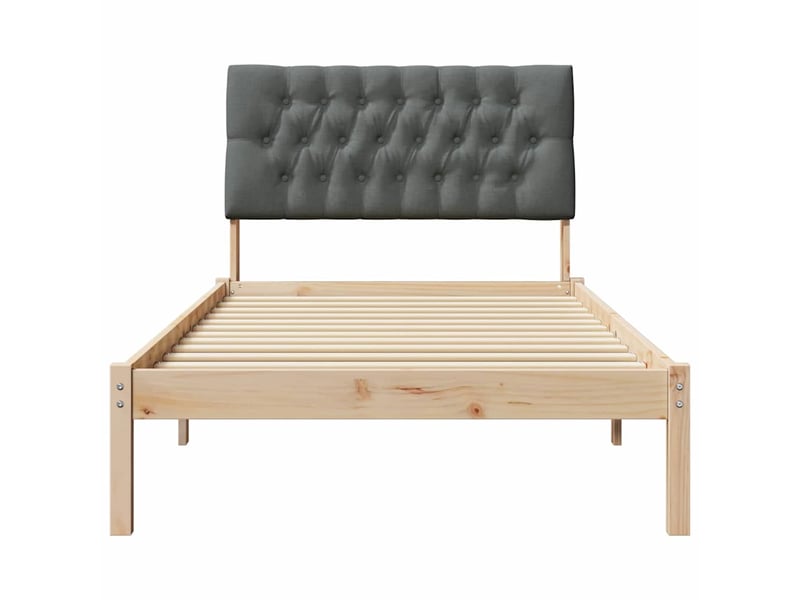 Lit simple- lit adulte - cadre de lit avec tête de lit rembourrée marron 100 x 200 cm - Conforama D