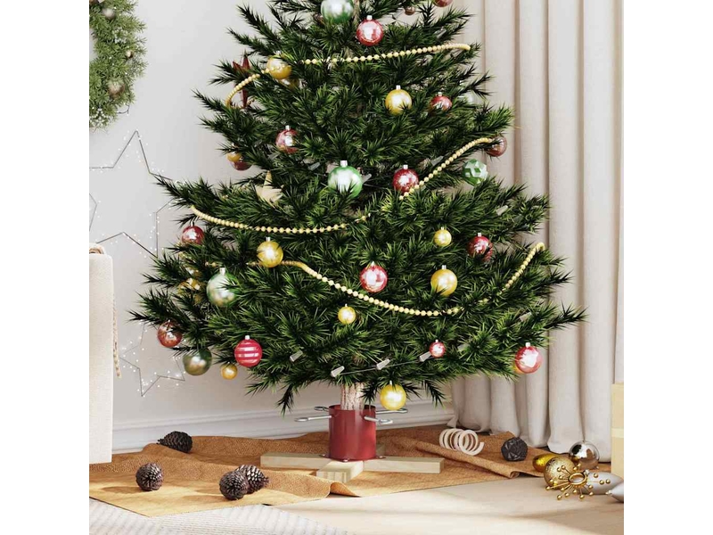  Pied de sapin de noël rouge 50 x 50 x 16 cm bois de pin massif cf61969  - Conforama B