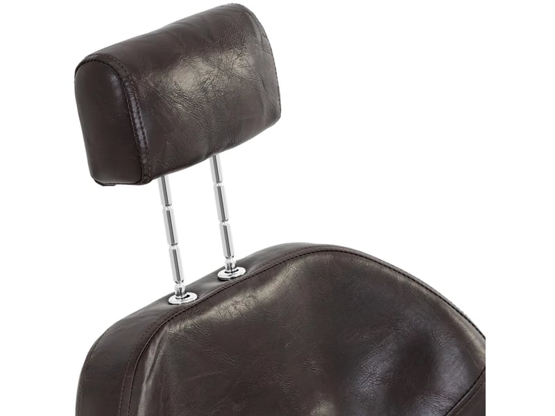 Fauteuil de coiffeur professionnel avec appui-tête et repose-pieds hauteur d'assise 64 cm 150 kg acier pu marron 14_0008965  - Conforama E