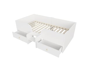 Lit avec rangement 90x200 cm MODFU coloris blanc