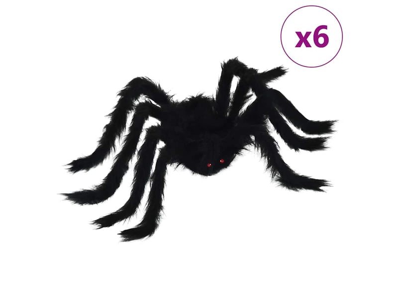  Décoration araignée halloween 6 pc noir 75 cm cf61900  - Conforama A