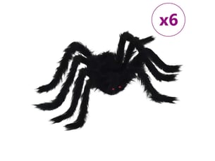 Décoration araignée halloween 6 pc noir 75 cm cf61900