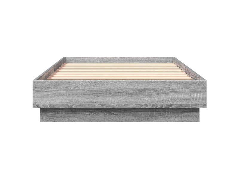  Lit simple- lit adulte -  cadre de lit au sol sonoma gris 80 x 200 cm bois d'ingénierie  - Conforama C