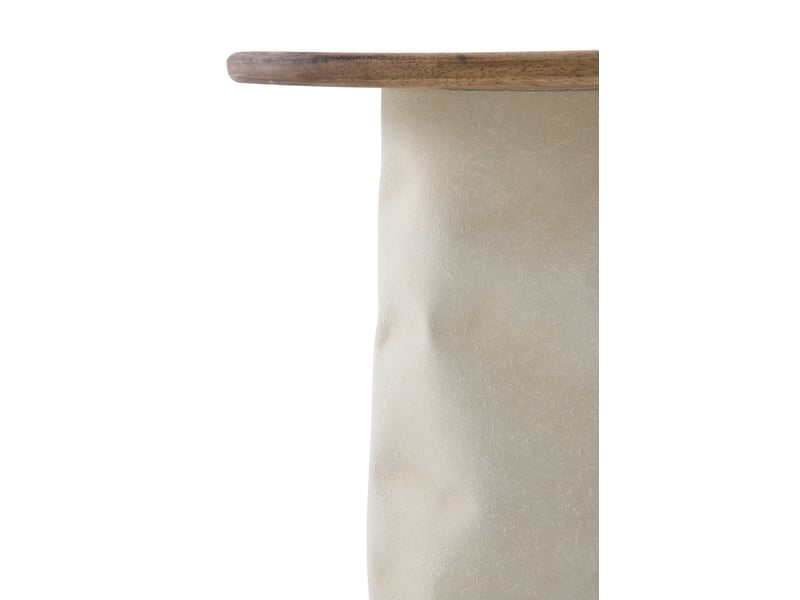  Table basse en métal couleur os et bois d'hévéa  - Conforama C