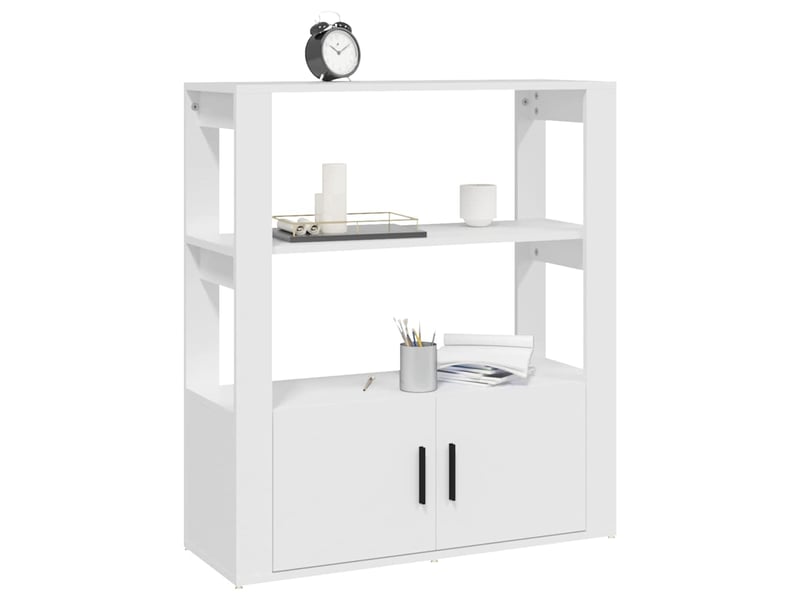  Buffet - bahut - meuble de rangement blanc 80x30x90 cm bois d'ingénierie  - Conforama D