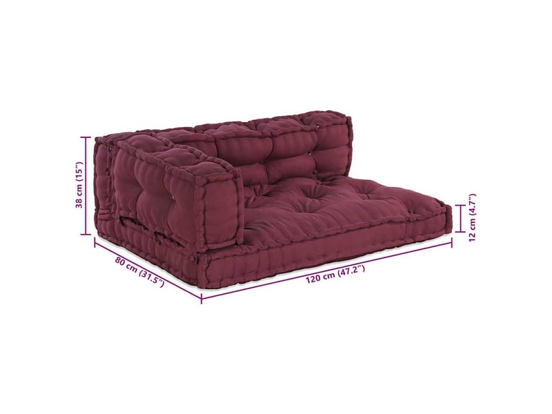  Coussin de canapé sur palette, coussin de chaise 3 pc tissu marron cf54212  - Conforama E