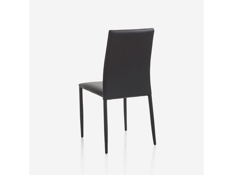  Chaise empilable en métal avec siège rembourré similicuir alice - noir  - Conforama D