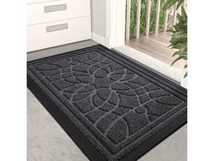 Paillasson extérieur gris foncé 60x90 cm, antidérapant et absorbant, lavable, idéal pour couloir, terrasse, jardin