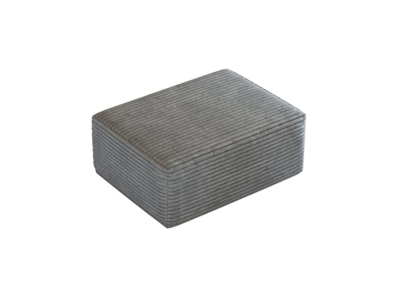  Pouf ottoman avec assise confortable, sans montage, pour salon, en velours côtelé gris 95 × 70 × 40 cm  - Conforama A