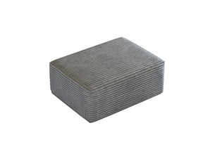 Pouf ottoman avec assise confortable, sans montage, pour salon, en velours côtelé gris 95 × 70 × 40 cm
