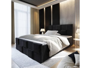 Lit avec rangement 180x200 cm <strong>MASSENO</strong> <strong></strong> coloris noir