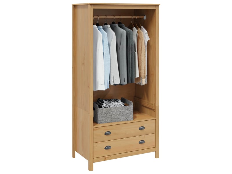  Armoire chambre, armoire de rangement hill marron miel 84x50x170 cm pin massif  - Conforama C