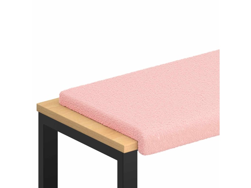 Coussin de banc, coussin d'assise, coussin de canapé tissu sherpa rose profondeur 35 cm cf53841 - Conforama A
