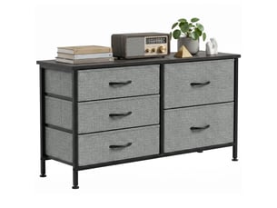 Commode 5 tiroir(s) coloris gris largeur 1 cm