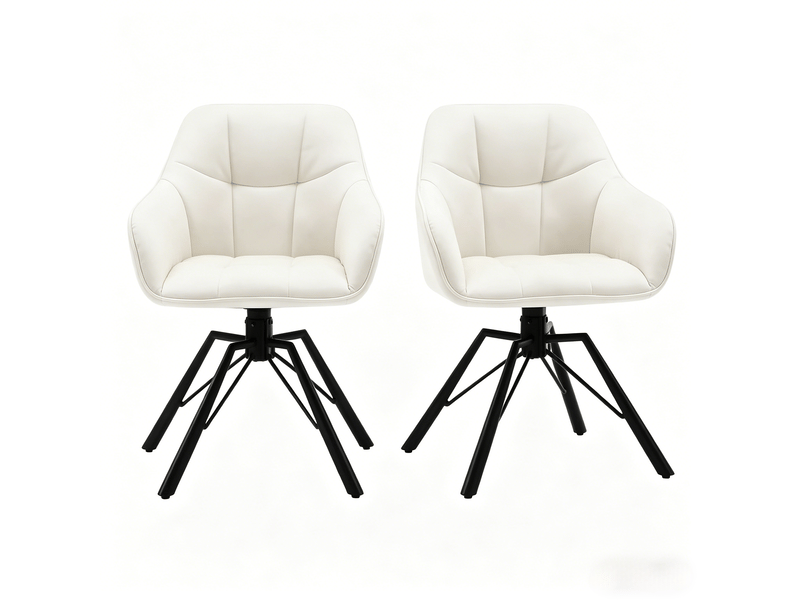 Chaises élégance lot de 2, pivotantes, cuisine, salle à manger, dossier doux et design moderne  - Conforama A