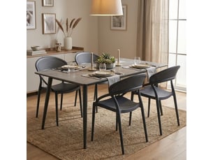 Lot de 4 chaises empilables pour intérieur et extérieur marsala - anthracite