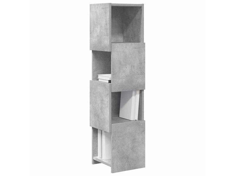  Meuble d'angle, meuble de rangement salon 25,5x25x102cm bois d'ingénierie gris béton  - Conforama C