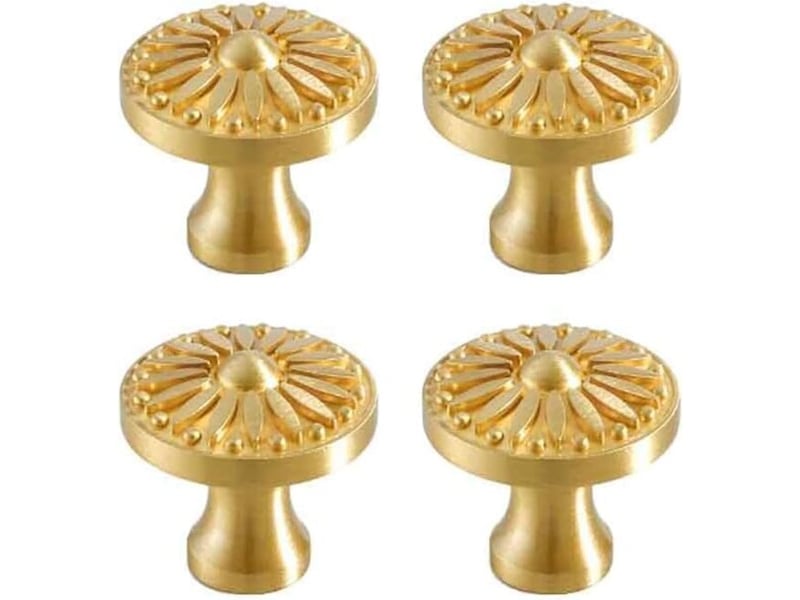  Set de 4 poignées rondes en bronze doré, poignées européennes pour chambres à coucher, tiroirs et commodes  - Conforama D