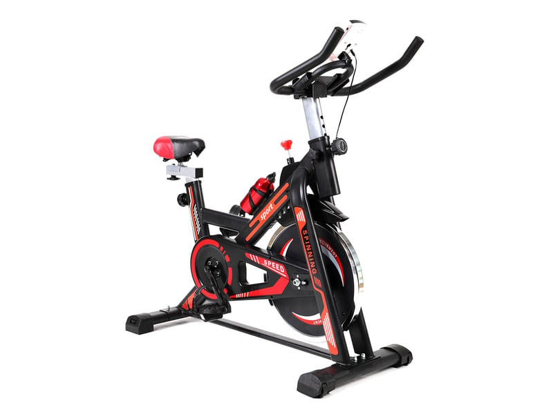  Vélo de Spinning Indoor – Volant d’Inertie 13 kg, Écran LCD, Capteur Cardiaque, Selle Réglable et Support Smartphone  - Conforama D
