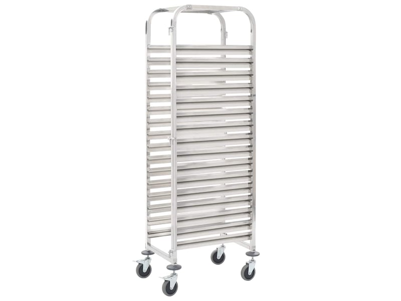  Desserte de cuisine, chariot de rangement pour 16 plateaux 38x55x163 cm inox  - Conforama B