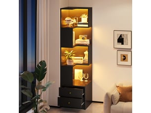 Vitrine coloris noir <strong>STILVORA</strong> <strong></strong> - 45 cmx180 cm