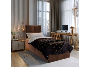 Lit avec rangement 80x200 cm <strong>MASSENO</strong>  <strong></strong> coloris marron