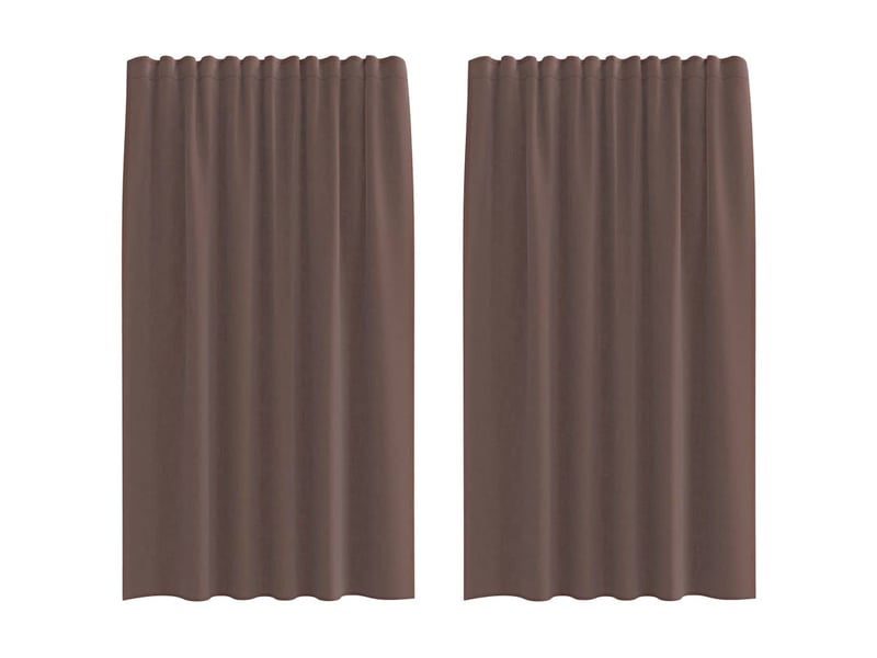  Lot de 2 rideaux en voile, voilages avec passants marron cf44447  - Conforama A