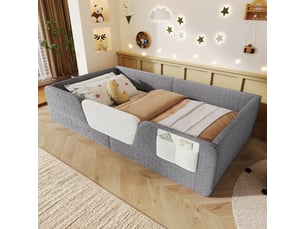 Lit simple 90x190 cm coloris gris