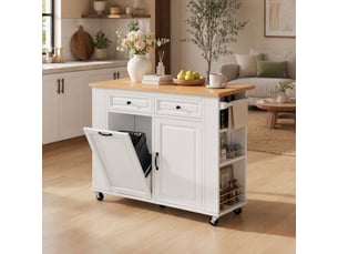 Îlot de cuisine mobile,120x40x92 cm,avec rangement,mdf,blanc et effet bois