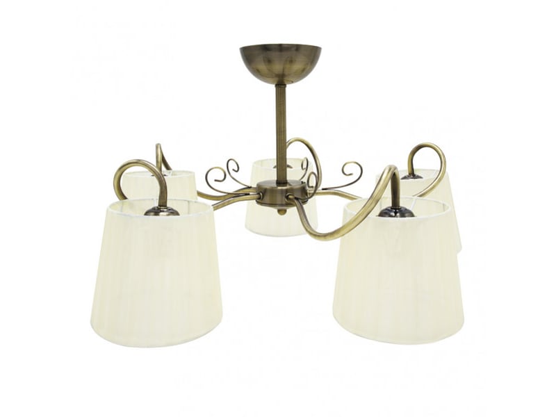  Fabrilamp cuzco, lampe classique, 5xe14, cuir, 37 x 65 x 65 cm 155555014 - Conforama A