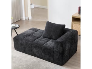 Canapé droit fixe <strong>MERAX</strong> <strong>canapé compressible</strong> 1 place Tissu noir