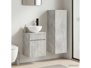 Ensemble de mobilier de salle de bain 2 pcs gris béton shl9672