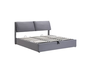 Lit coffre 160x200 cm coloris gris