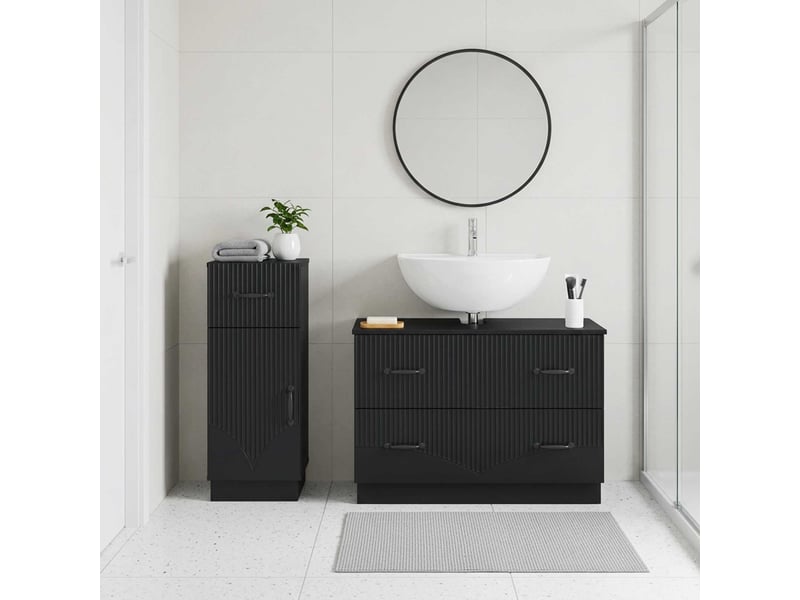 Ensemble de 2 meubles de salle de bain hoorn noir cf63194 - Conforama B