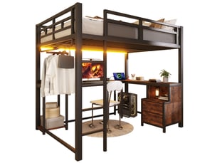 Lit mezzanine 140x200 cm <strong></strong>  <strong>Radiant Stride</strong> coloris noir