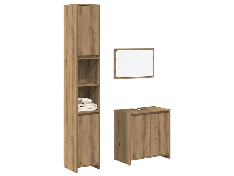  Ensemble de meubles salle de bain 3 pcs bois d'ingénierie cf63947  - Conforama B