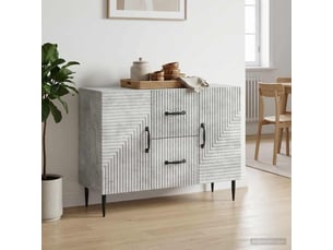 Buffet - bahut - meuble de rangement gris béton 89 x 34,5 x 60 cm bois d'ingénierie