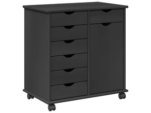 Caisson roulant de bureau 63,5 x 39 x 65,5 cm bois de pin massif gris shl408