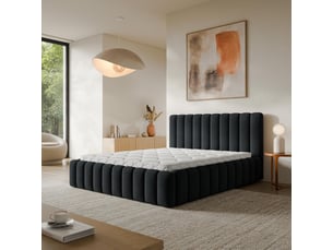 Lit coffre 160x200 cm <strong>MASSENO</strong> <strong></strong> coloris noir