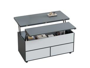 Table basse rectangulaire coloris gris <strong></strong> <strong></strong> - 98 cmx100 cm