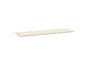 Coussin de banc de jardin, coussin d'assise blanc crème 200x50x7 cm tissu oxford cf52665