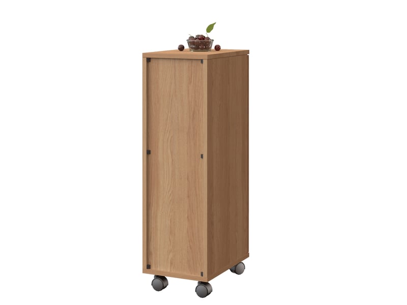  Meuble cache-poubelle mobile 1 porte 24,2x35,1x80,2 cm en mdf coloris naturel  - Conforama E
